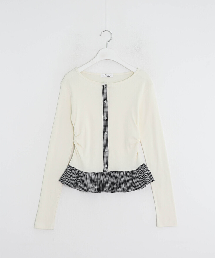 【❤️MADE】체크 프릴 가디건