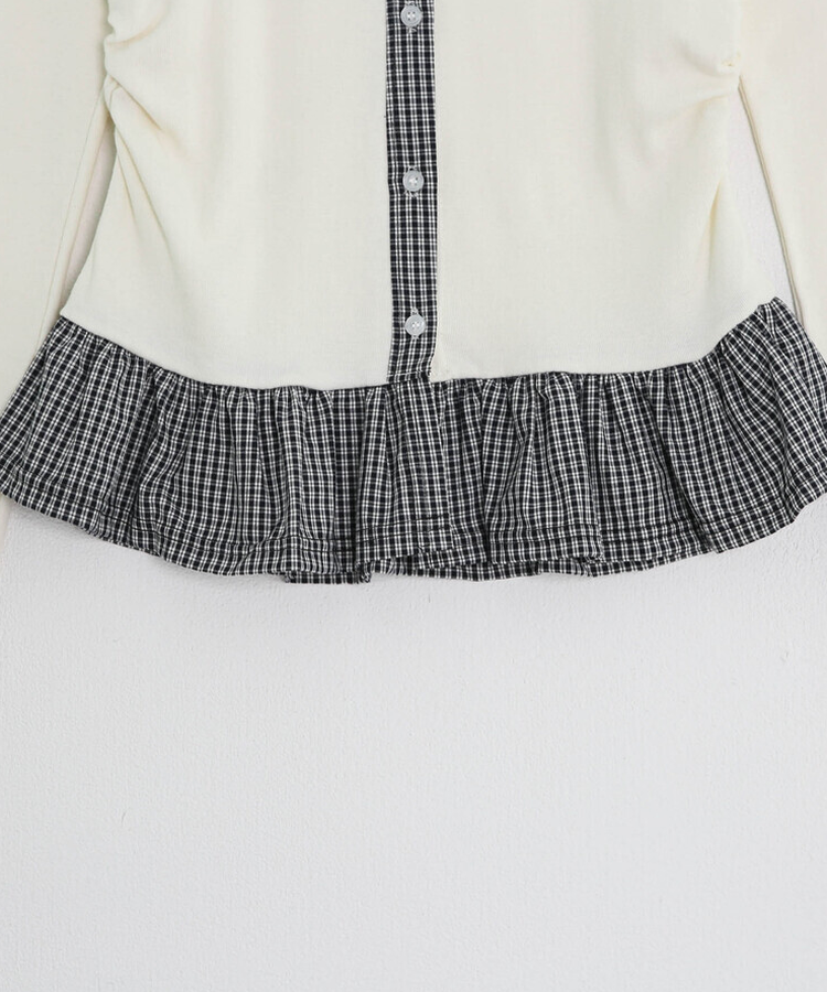 【❤️MADE】체크 프릴 가디건