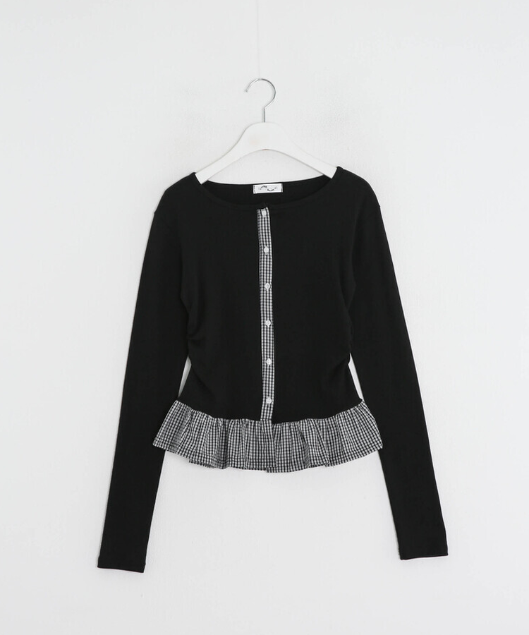 【❤️MADE】체크 프릴 가디건