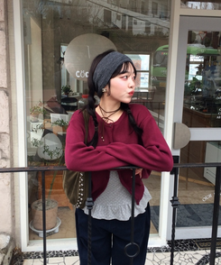 【❤️MADE】フリルドットトップス GRAY