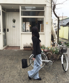 【❤️MADE】フリルドットトップス BLACK