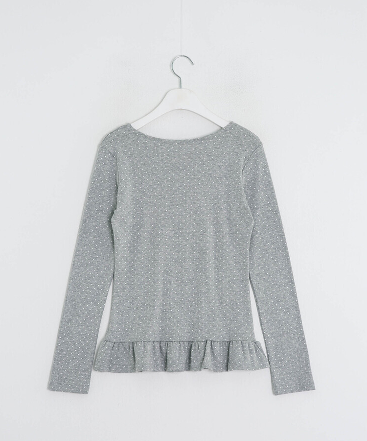 【❤️MADE】도트 프릴 긴팔 티셔츠