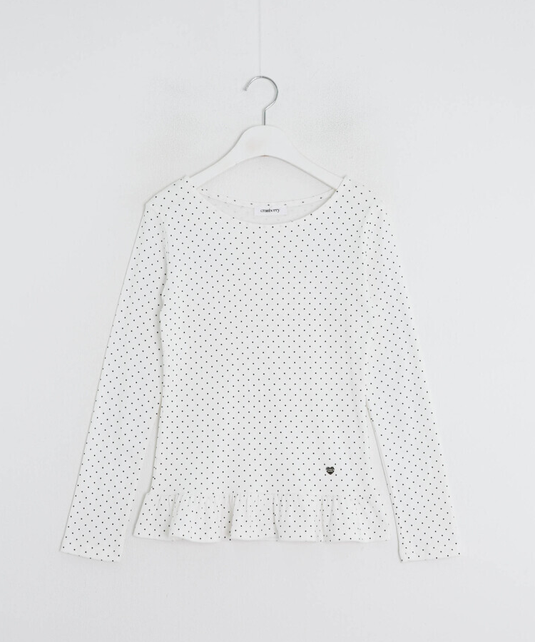 【❤️MADE】도트 프릴 긴팔 티셔츠