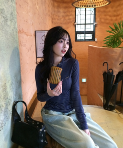 【❤️MADE】スナップボタンフードロンT NAVY