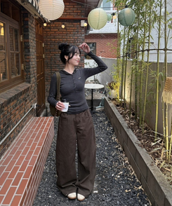 【❤️MADE】スナップボタンフードロンT BLACK