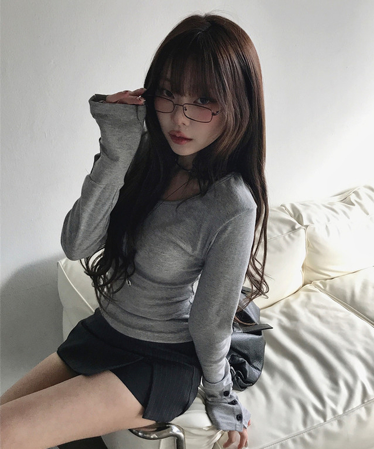 ストライプミニスカートパンツ CHARCOAL