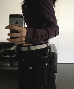 Vネックデイリー長袖Tシャツ(7color) PURPLE