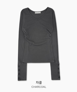Vネックデイリー長袖Tシャツ(7color)