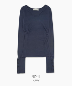 Vネックデイリー長袖Tシャツ(7color)