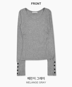 Vネックデイリー長袖Tシャツ(7color)