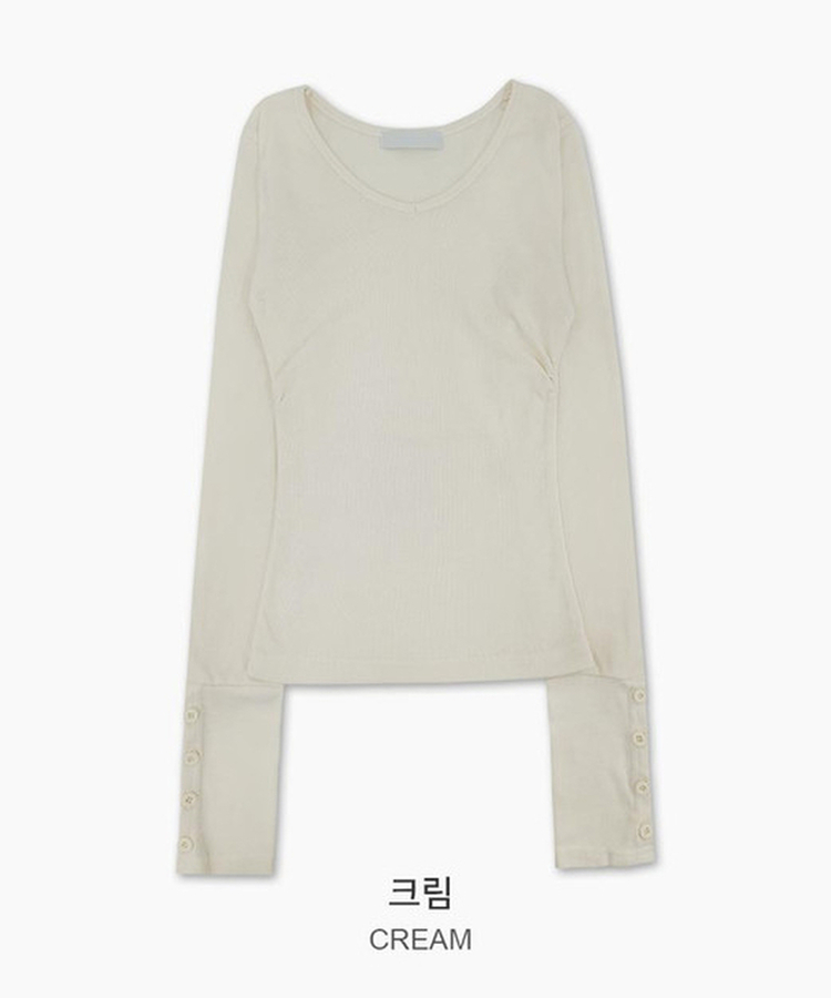 Vネックデイリー長袖Tシャツ(7color)