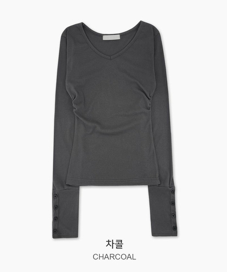 Vネックデイリー長袖Tシャツ(7color)