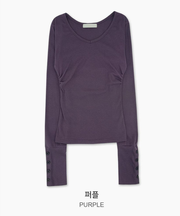 Vネックデイリー長袖Tシャツ(7color)