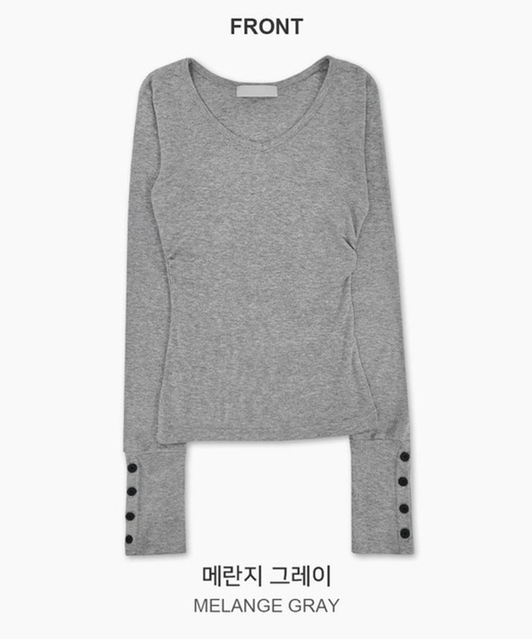 Vネックデイリー長袖Tシャツ(7color)