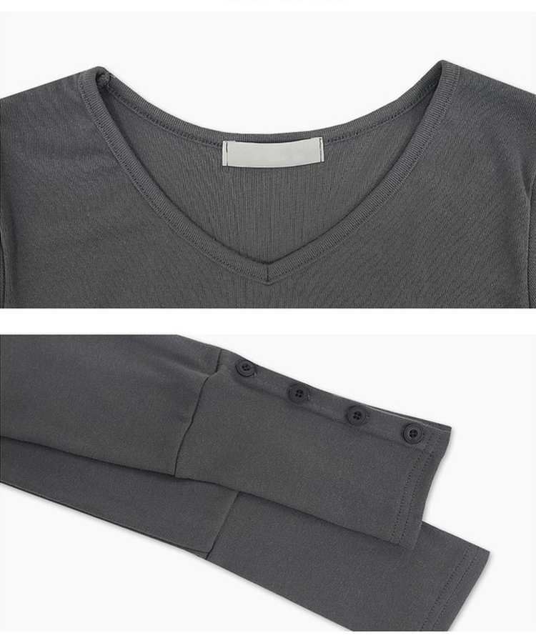 Vネックデイリー長袖Tシャツ(7color)