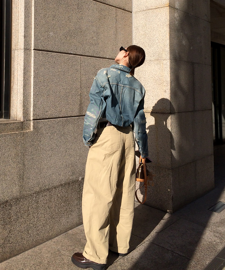 セミバルーンワイドパンツ BEIGE