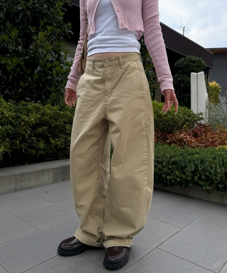 セミバルーンワイドパンツ BEIGE