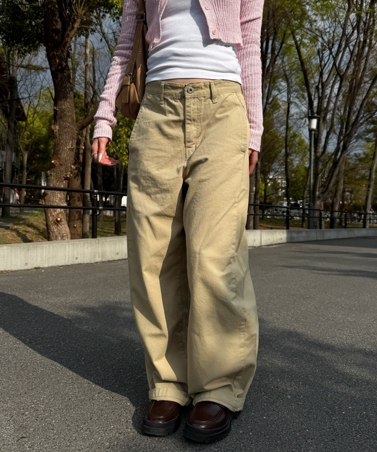 セミバルーンワイドパンツ BEIGE