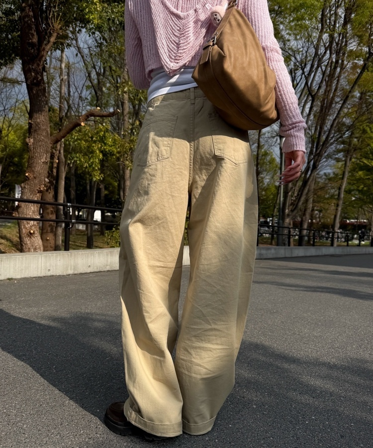 セミバルーンワイドパンツ BEIGE