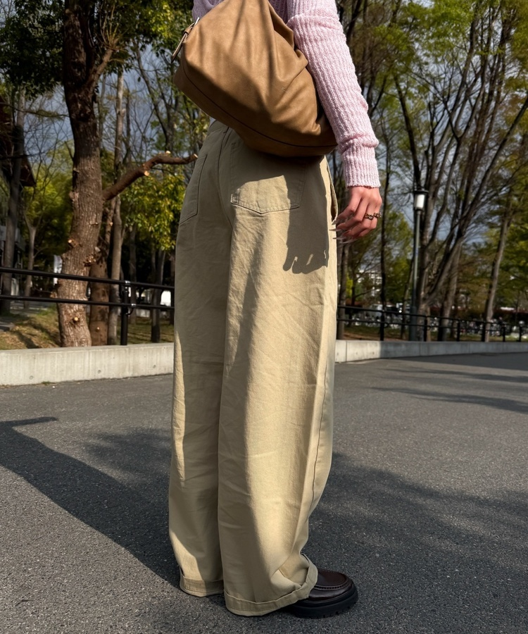 セミバルーンワイドパンツ BEIGE
