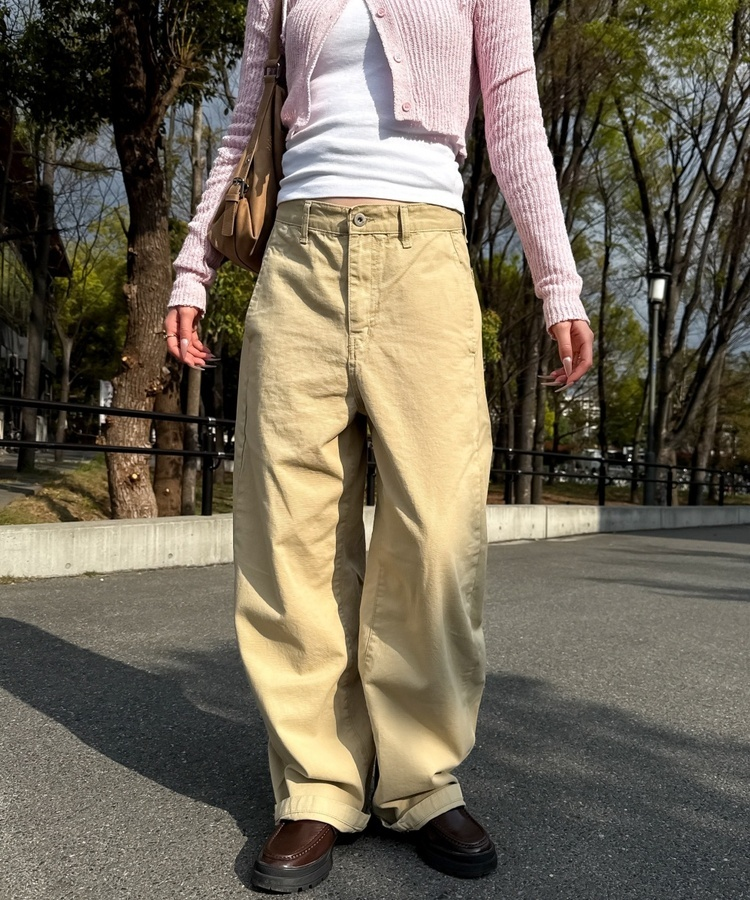 セミバルーンワイドパンツ BEIGE