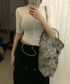 シルキーソフト5分袖半袖TシャツS(5color) IVORY