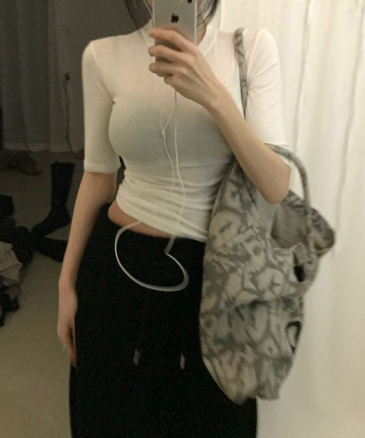 シルキーソフト5分袖半袖TシャツS(5color) IVORY