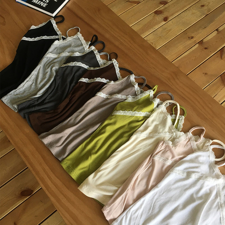 レースレイヤードキャミソール(8color)