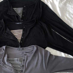 レイヤードストライプTシャツ