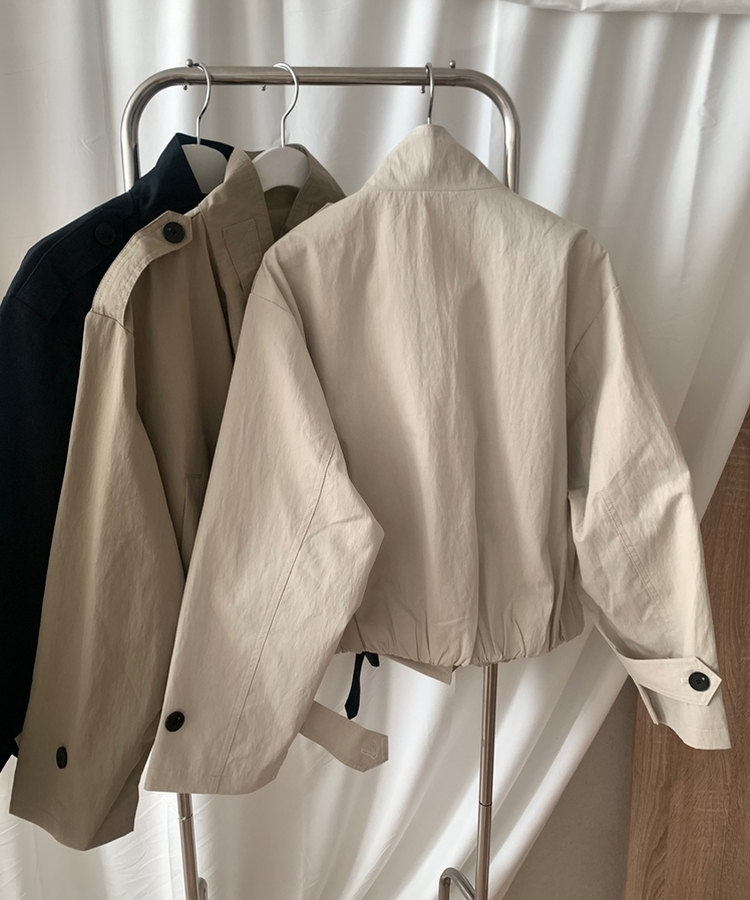 ハイネックバックルトレンチクロップジャケット