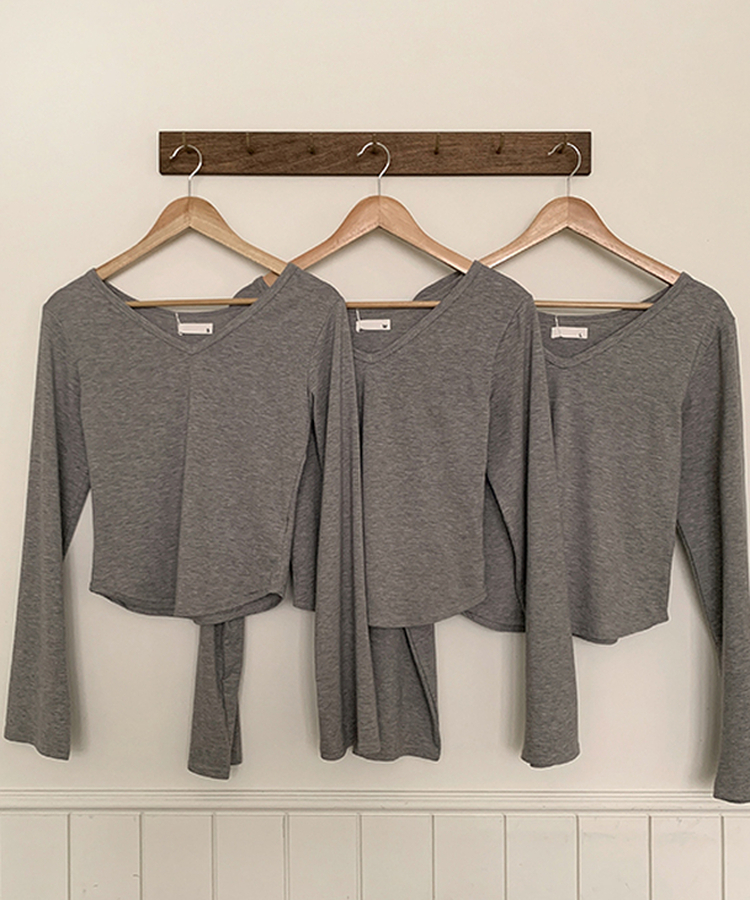 【ROUND/V-NECK】カバー長袖Tシャツ