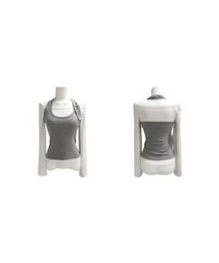 【SET】ボタンホルターキャミソール オフ長袖Tシャツ