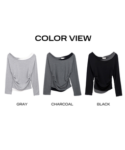 バイカラーシアリング長袖Tシャツ