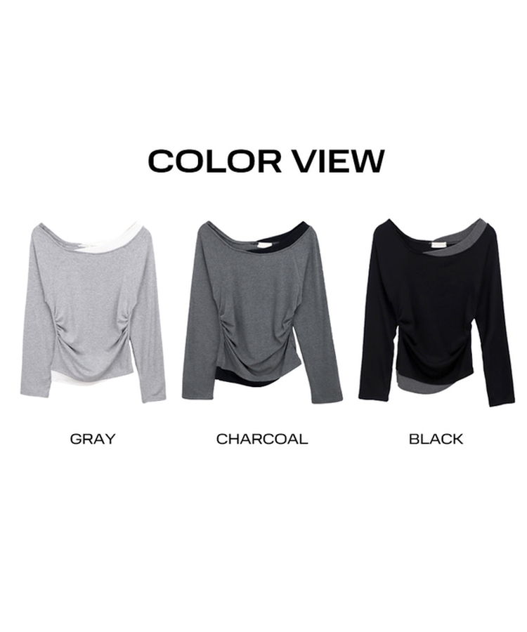 バイカラーシアリング長袖Tシャツ