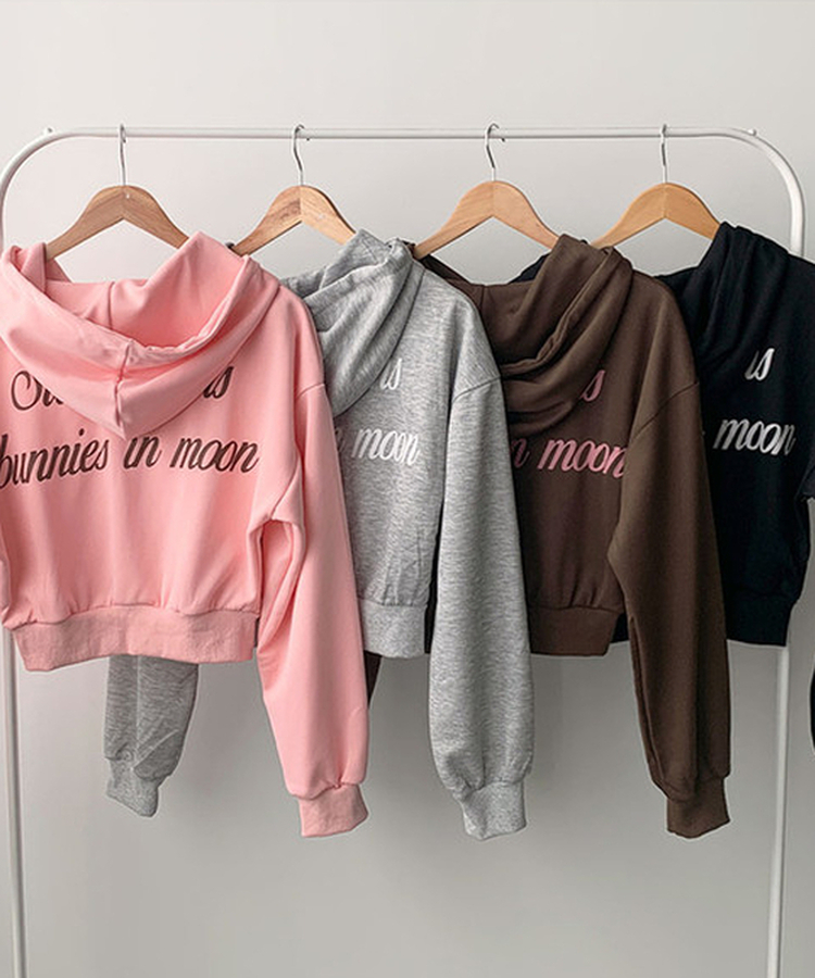 【SET】エンミルクロップバッグレタリングリベットフードジップアップバンディングワイドトレーニングパンツ