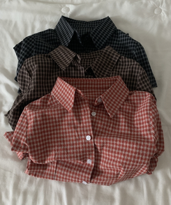 チェッククロップシャツ