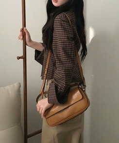 チェッククロップシャツ BROWN