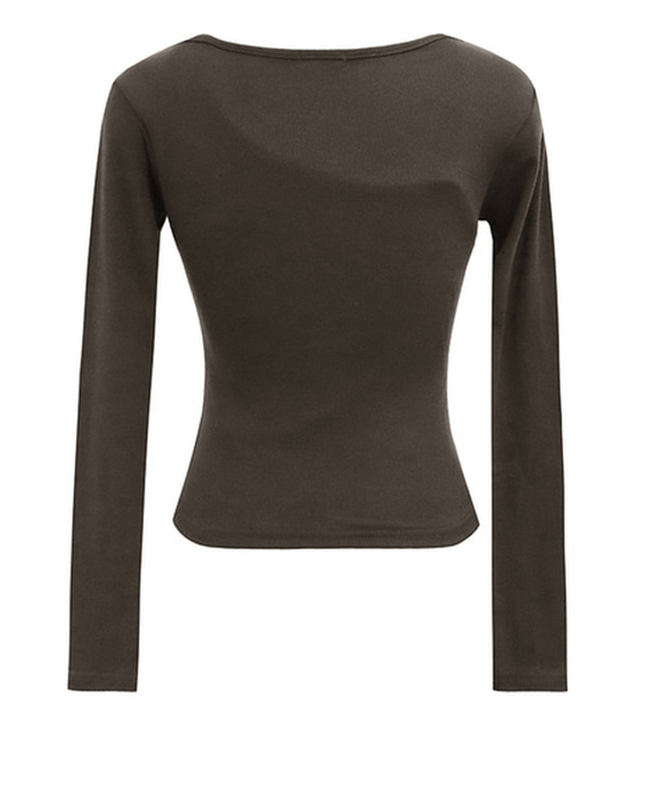 バイカラーレイヤードスリム長袖Tシャツ