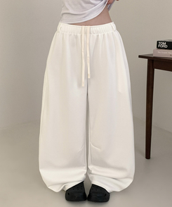 ベルトループ付きスウェットパンツ WHITE