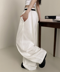 ベルトループ付きスウェットパンツ WHITE