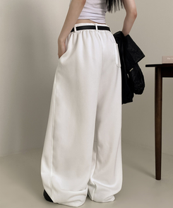 ベルトループ付きスウェットパンツ WHITE