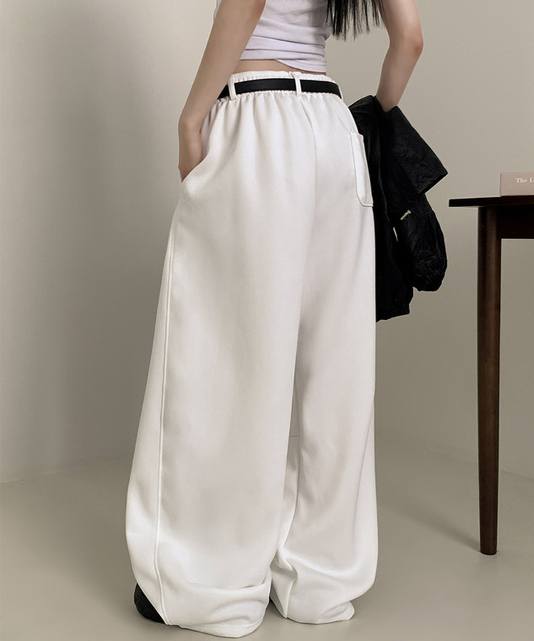 ベルトループ付きスウェットパンツ WHITE