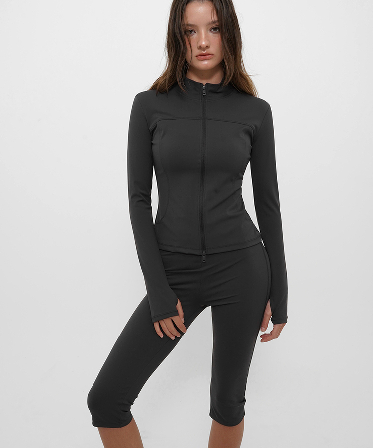 ハイネックジップアップ CHARCOAL