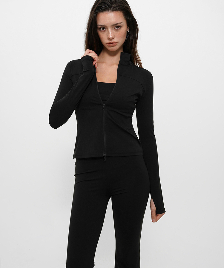 ハイネックジップアップ BLACK