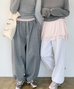 カットワイドトレーニングパンツ WHITE MELANGE