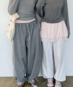 カットワイドトレーニングパンツ WHITE MELANGE