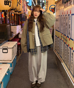 カットワイドトレーニングパンツ GREY