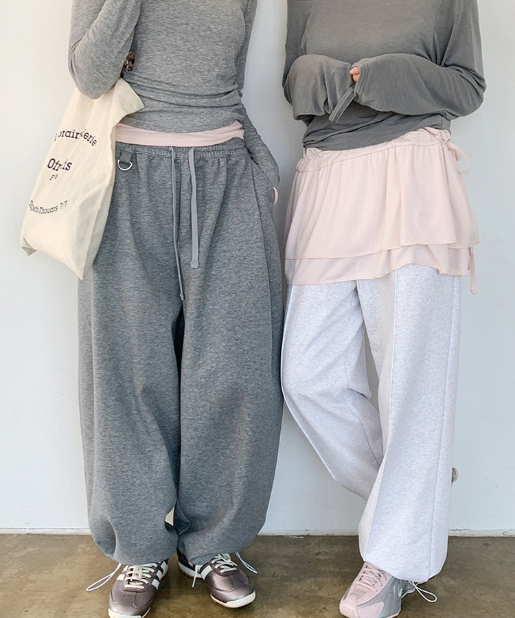 カットワイドトレーニングパンツ WHITE MELANGE