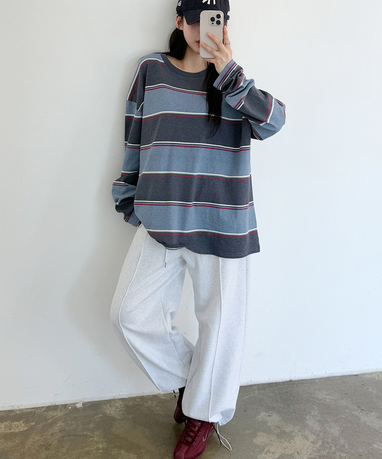 カットワイドトレーニングパンツ WHITE MELANGE