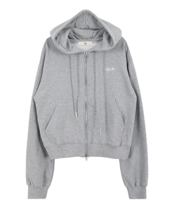 レタリング刺繍フードジップアップ